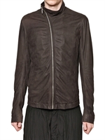RICK OWENS - PARCHMENT EFFECT NAPPA LEATHER JACKET