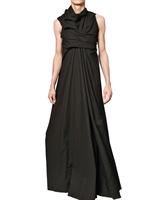 RICK OWENS - SEERSUCKER SILK COTTON TWISTED DRESS