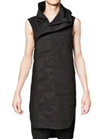 RICK OWENS - MAGLIA IN POPELINE STRETCH CON CAPPUCCIO