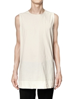 RICK OWENS - STRETCH POPLIN SLEEVELESS T-SHIRT