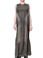 RICK OWENS - SILK CHANTUNG LAZER STRIPED DRESS