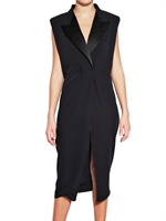 LANVIN - ABITO IN GEORGETTE LAVATA CON REVERS DI RASO