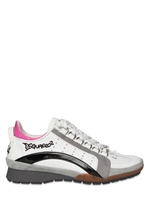 DSQUARED - LEATHER AND PATENT LOGO SNEAKERS