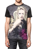 JOHN RICHMOND - SWAROVSKI LIPS PRINT JERSEY T-SHIRT