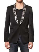 JOHN RICHMOND - SEQUINED SKULL REVERE COOL WOOL JACKET