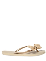 HAVAIANAS - KNITTED COTTON BOW FLIP FLOP FLATS