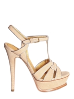 YVES SAINT-LAURENT - 140MM TRIBUTE SUEDE LAME SANDALS