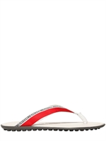 BIKKEMBERGS - GROSGRAIN FLIP FLOP LEATHER SANDALS