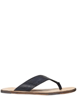 BIKKEMBERGS - EMBOSSED LOGO LEATHER FLIP FLOP SANDALS