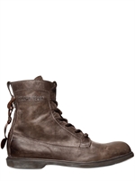 BIKKEMBERGS - EMBOSSED LOGO LEATHER LOW BOOTS