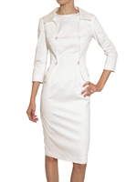 JIL SANDER - COMPACT COTTON SATIN STRETCH TWO PIECE D