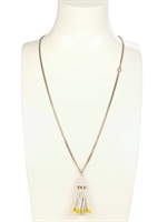 RADÀ - BEADED TASSLE PENDANT NECKLACE - YELLOW