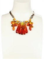 RADÀ - CRYSTAL DROPS NECKLACE - ORANGE
