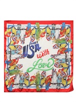 DSQUARED - PARROT PRINT SILK SCARF