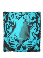 DSQUARED - COTTON PRINTED TIGER SCARF