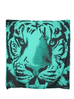 DSQUARED - COTTON PRINTED TIGER SCARF