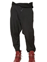 JOHN GALLIANO - JERSEY WAIST LINEN MIX CANVAS TROUSERS