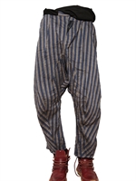 JOHN GALLIANO - STRIPED LINEN CANVAS TROUSERS