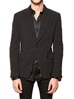JOHN GALLIANO - ZERKNITTERTE STRETCH LEINEN CANVAS JACKE