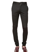 JOHN GALLIANO - RAW CUT STRETCH TWILL WOOL TROUSERS