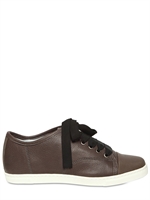LANVIN - LOW EMBOSSED LEATHER SNEAKERS