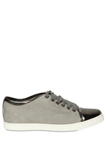 LANVIN - LOW SUEDE & METALLIC LEATHER SNEAKERS