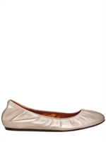 LANVIN - METALLIC LEATHER BALLERINA FLATS
