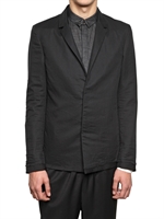 KRIS VAN ASSCHE - GIACCA IN LANA CON VOILE A TAGLIO VIVO