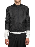 KRIS VAN ASSCHE - CAMICIA DI VOILE DI COTONE E POPELINE