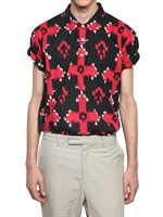 KRIS VAN ASSCHE - CAMICIA IN POPELINE STAMPA IKAT