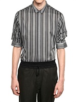 KRIS VAN ASSCHE - CAMICIA IN COTONE BATISTA CON MANICHE PIEGATE
