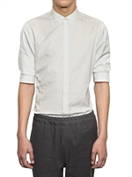 KRIS VAN ASSCHE - CAMICIA IN POPELINE CON MANICHE PIEGATE