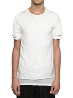 KRIS VAN ASSCHE - T-SHIRT IN JERSEY A TAGLIO VIVO E COTONE A COSTINE