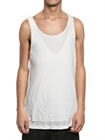 KRIS VAN ASSCHE - TANK TOP IN JERSEY A TAGLIO VIVO E COTONE A COSTE