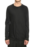 KRIS VAN ASSCHE - T-SHIRT IN JERSEY A TAGLIO VIVO E COTONE A COSTINE
