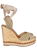 DOLCE & GABBANA - ZEPPE IN CANVAS CON LACCI 130MM