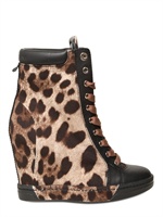DOLCE & GABBANA - ZEPPE ALLACCIATE IN CANVAS E PELLE 110MM