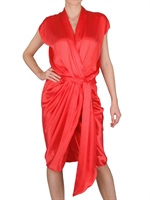 LANVIN - ABITO IN SETA LAVATA SATIN DRAPPEGGIATO