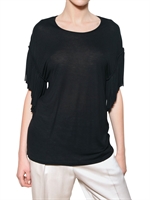 LANVIN - FRINGED VISCOSE JERSEY T-SHIRT