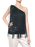 LANVIN - TOP IN JERSEY DI VISCOSA CON FRANGE