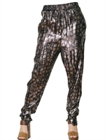 LANVIN - PANTALONI IN GEORGETTE DI SETA STAMPA LUREX