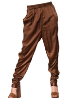LANVIN - PANTALONI IN SETA LAVATA SATIN