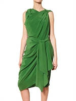 LANVIN - ABITO IN SETA SATIN DRAPPEGGIATO