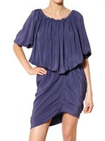 LANVIN - ABITO IN SETA LAVATA SATIN DRAPPEGGIATO