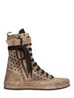 ANN DEMEULEMEESTER - PERFORIERTE&NIETEN ZWEIFARBENE WILDLEDER SNEAKERS