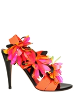 BLUMARINE - 110MM FLOWER ON SPANDEX SANDALS