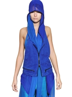 HAIDER ACKERMANN - SUEDE  ON SILK CHIFFON VEST