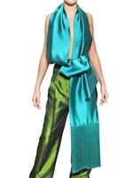 HAIDER ACKERMANN - FRINGED SILK SHANTUNG SCARF