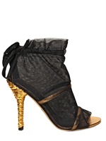 DOLCE & GABBANA - 110MM TULLE & MIRROR SANDALS