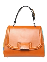 FENDI - SILVANA LEATHER & COTTON TOP HANDLE